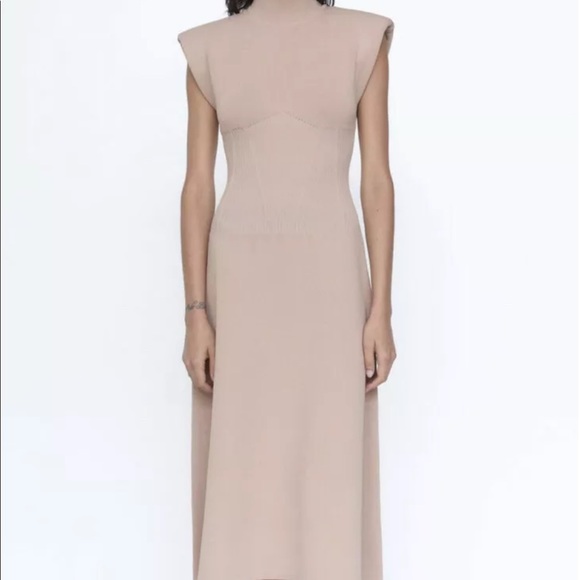 Dresses | Zara Knit Shoulder Pad Dress | Poshmark